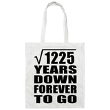35th Anniversary Square Root of 1225 Years Down Forever To Go - Tote Bag White