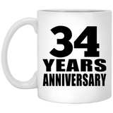 34th Anniversary 34 Years - 11 Oz Coffee Mug