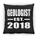 Geologist Established EST. 2018 - Throw Pillow Black