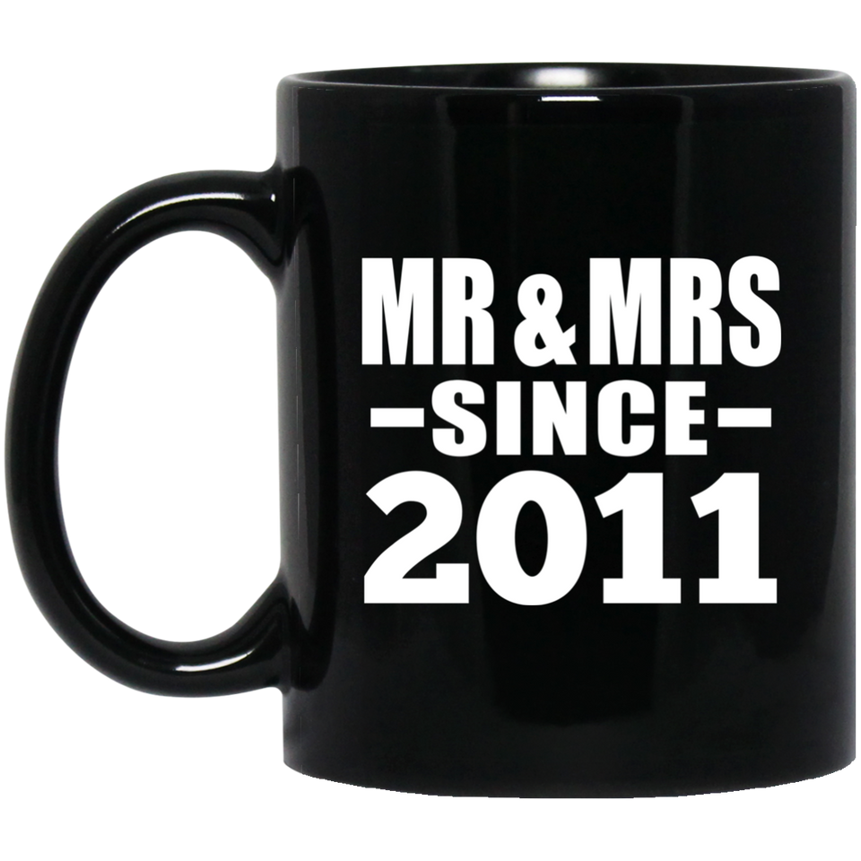13th Anniversary Mr & Mrs Since 2011 - 11 Oz Coffee Mug Black