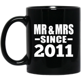 13th Anniversary Mr & Mrs Since 2011 - 11 Oz Coffee Mug Black