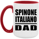 Spinone Italiano Dad - 15oz Accent Mug Red