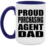 Proud Purchasing Agent Dad - 15oz Accent Mug Purple