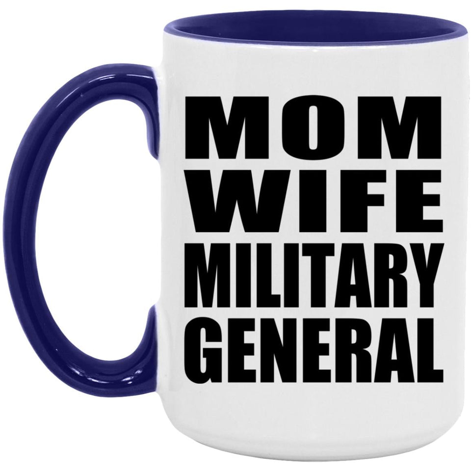 Mom Wife Military General - 15oz Accent Mug Purple