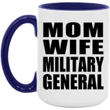 Mom Wife Military General - 15oz Accent Mug Purple