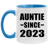 Auntie Since 2023 - 11oz Accent Mug Blue
