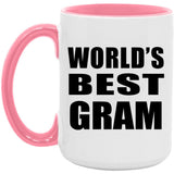 World's Best Gram - 15oz Accent Mug Pink