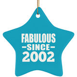 22nd Birthday Fabulous Since 2002 - Star Ornament