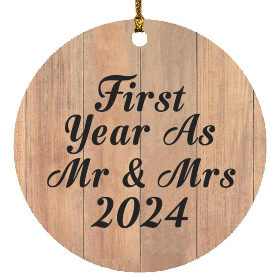 First Year As Mr & Mrs 2024 - Circle Ornament C