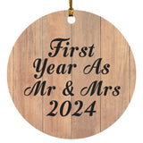 First Year As Mr & Mrs 2024 - Circle Ornament C