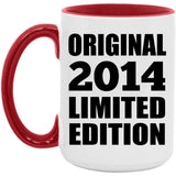 10th Birthday Original 2014 Limited Edition - 15oz Accent Mug Red
