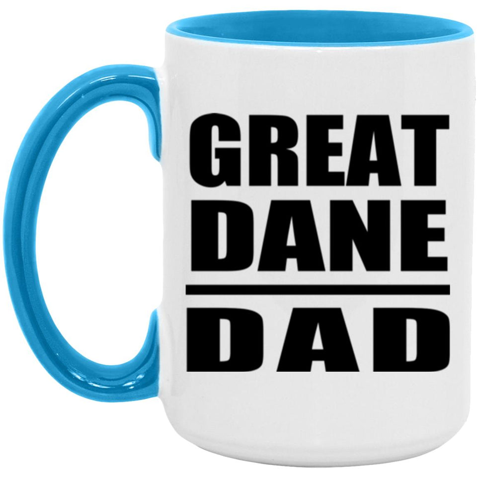 Great Dane Dad - 15oz Accent Mug Blue