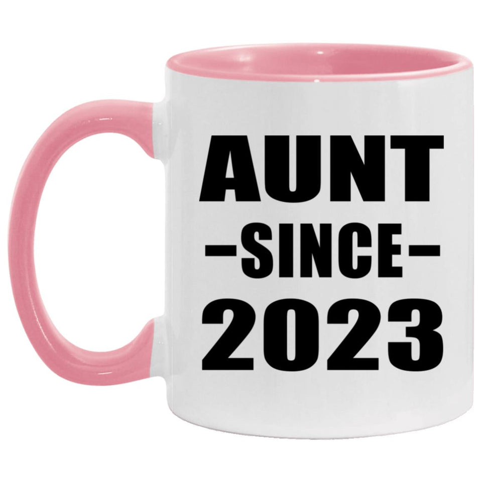 Aunt Since 2023 - 11oz Accent Mug Pink