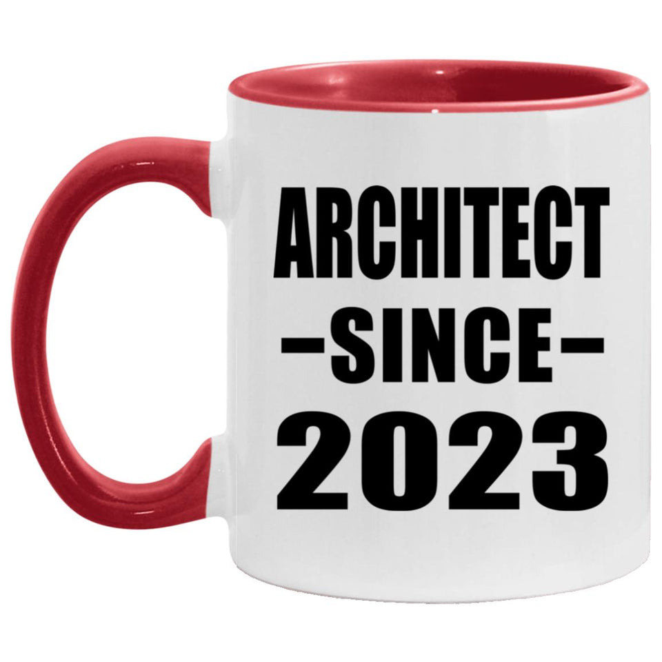 Architect Since 2023 - 11oz Accent Mug Red