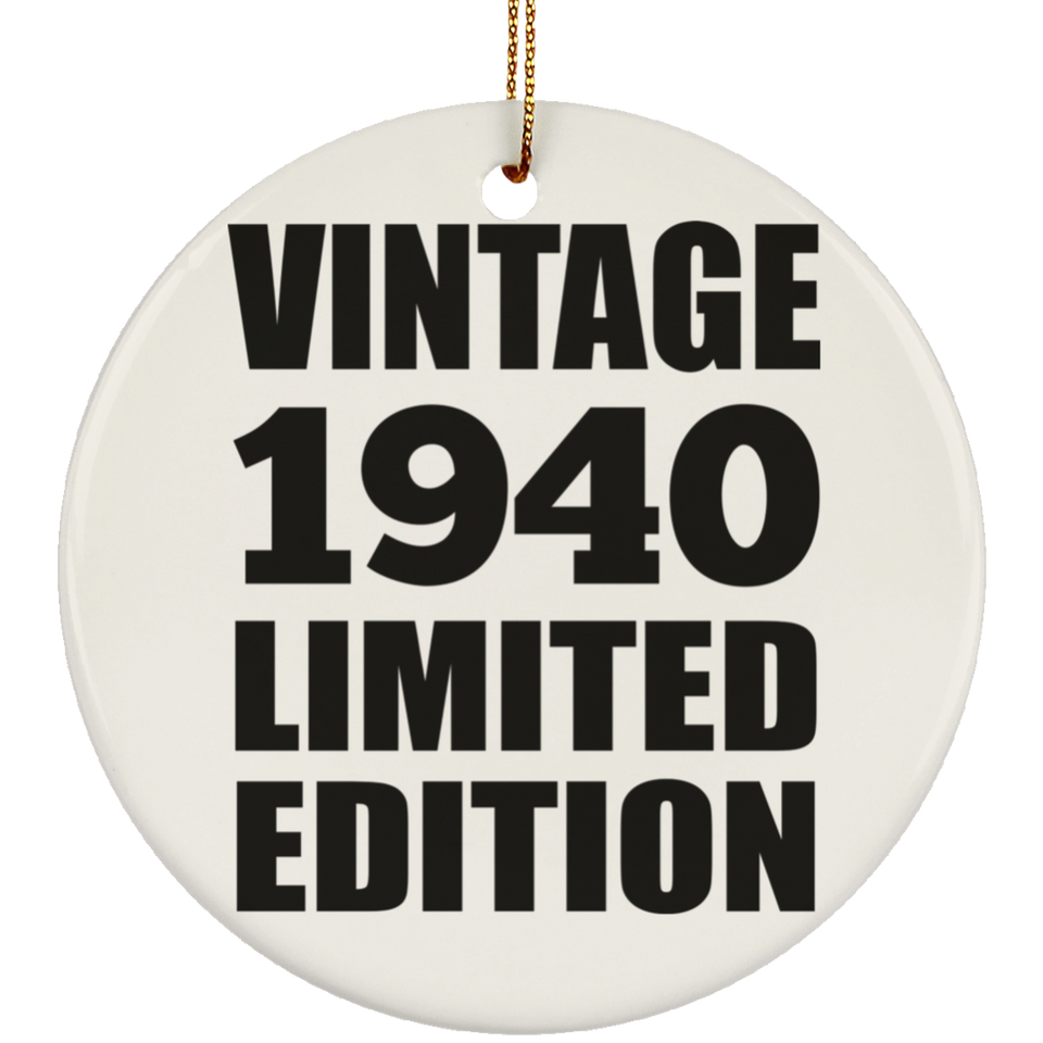 84th Birthday Vintage 1940 Limited Edition - Circle Ornament