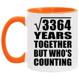 58th Anniversary Square Root of 3364 Years Who's Counting - 11oz Accent Mug Orange