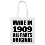 115th Birthday Made in 1909 All Parts Original - Tote Bag White