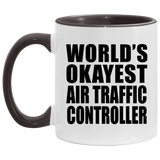 World's Okayest Air Traffic Controller - 11oz Accent Mug Black