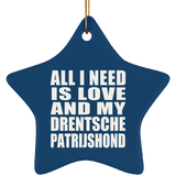 All I Need Is Love And My Drentsche Patrijshond - Star Ornament