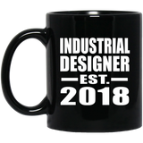 Industrial Designer Established EST. 2018 - 11 Oz Coffee Mug Black