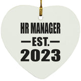 HR Manager Established EST. 2023 - Heart Ornament