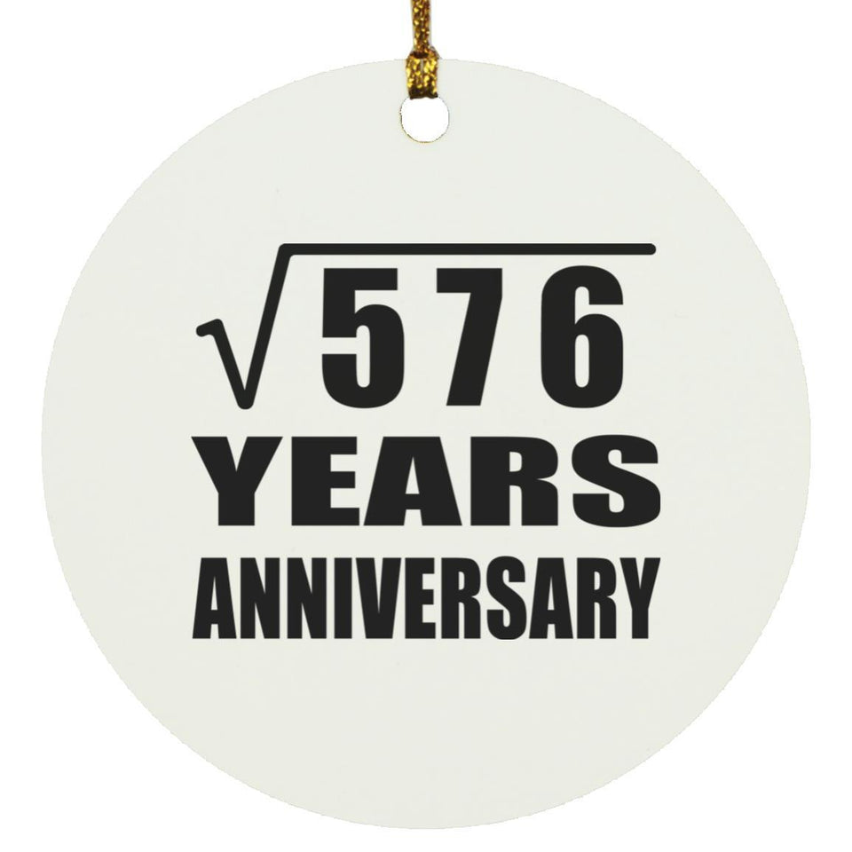 24th Anniversary Square Root of 576 Years Anniversary - Circle Ornament