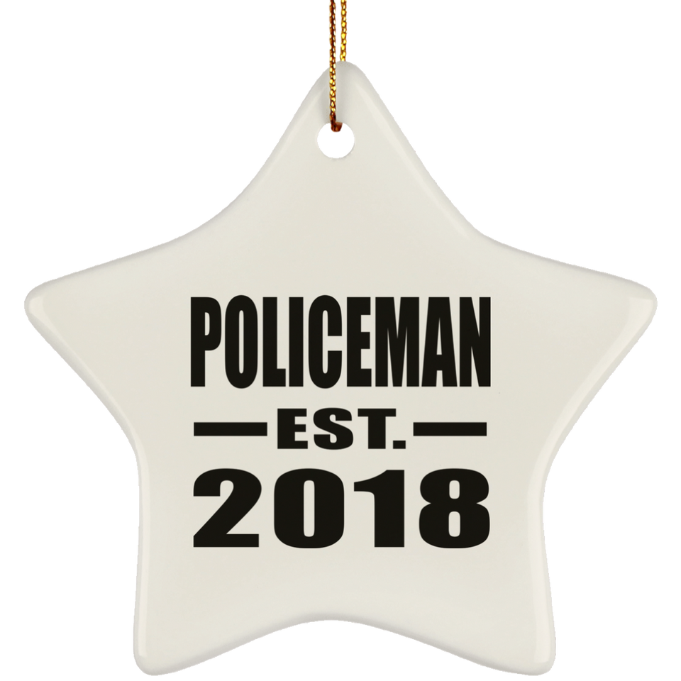 Policeman Established EST. 2018 - Star Ornament