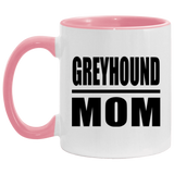 Greyhound Mom - 11oz Accent Mug Pink