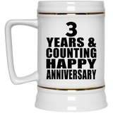 Happy 3rd Anniversary 3 Years & Counting - Beer Stein