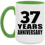 37th Anniversary 37 Years Anniversary - 15oz Accent Mug Green