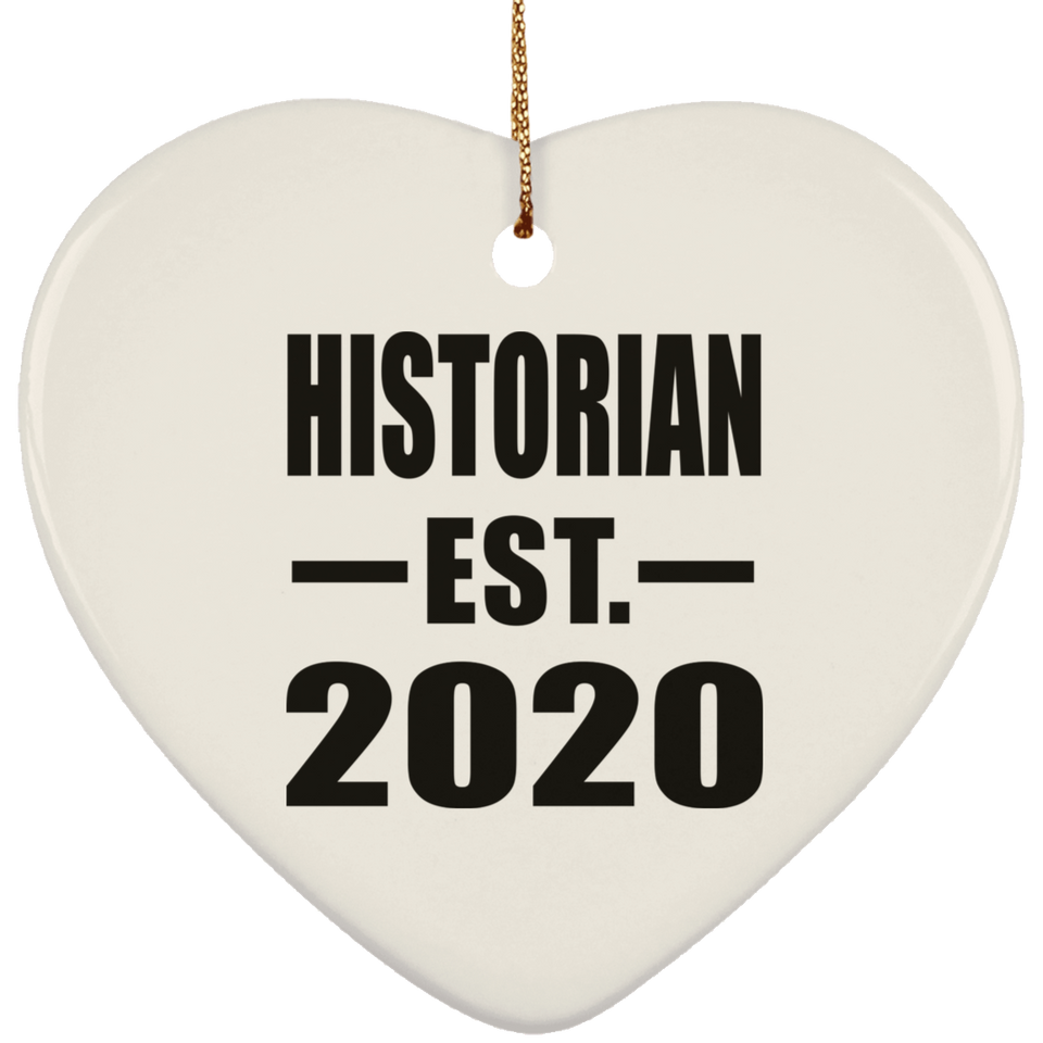 Historian Established EST. 2020 - Heart Ornament