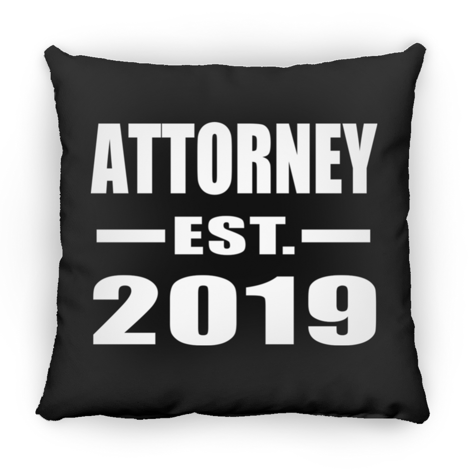 Attorney Established EST. 2019 - Throw Pillow Black