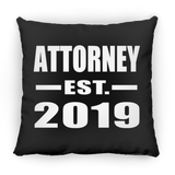 Attorney Established EST. 2019 - Throw Pillow Black