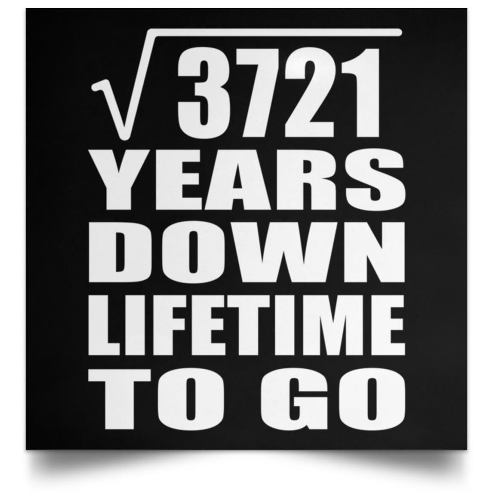 61st Anniversary Square Root of 3721 Years Lifetime To Go - Poster Square