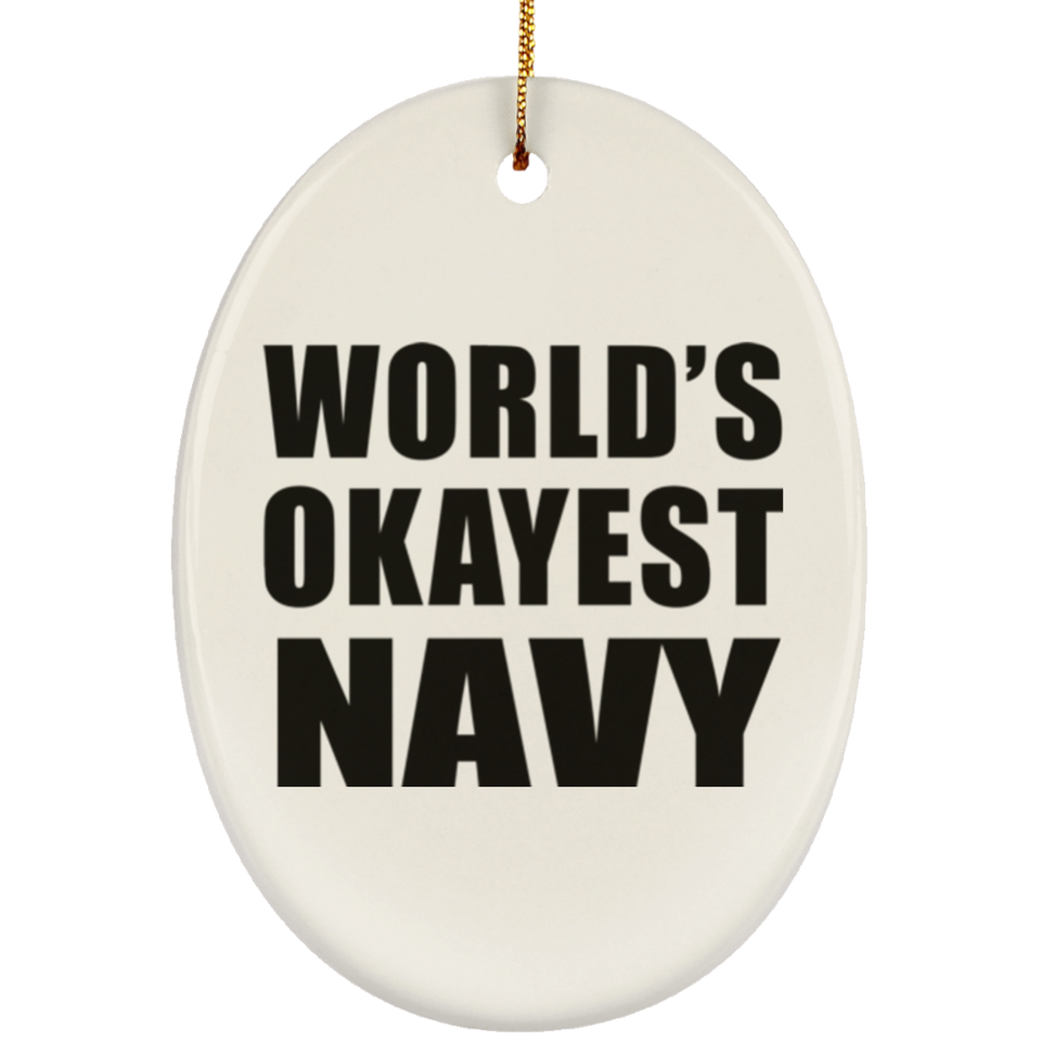 World's Okayest Navy - Oval Ornament