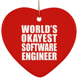 World's Okayest Software Engineer - Heart Ornament