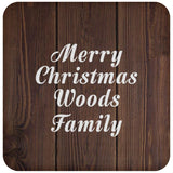 Merry Christmas Woods Family - Drink Coaster D