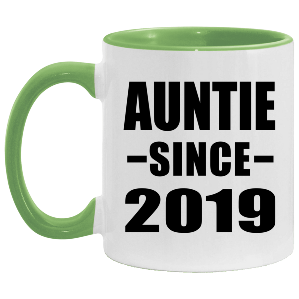 Auntie Since 2019 - 11oz Accent Mug Green
