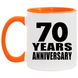 70th Anniversary 70 Years - 11oz Accent Mug Orange