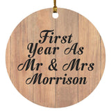 First Year As Mr & Mrs Morrison - Circle Ornament C
