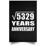 73rd Anniversary Square Root of 5329 Years Anniversary - Poster Portrait