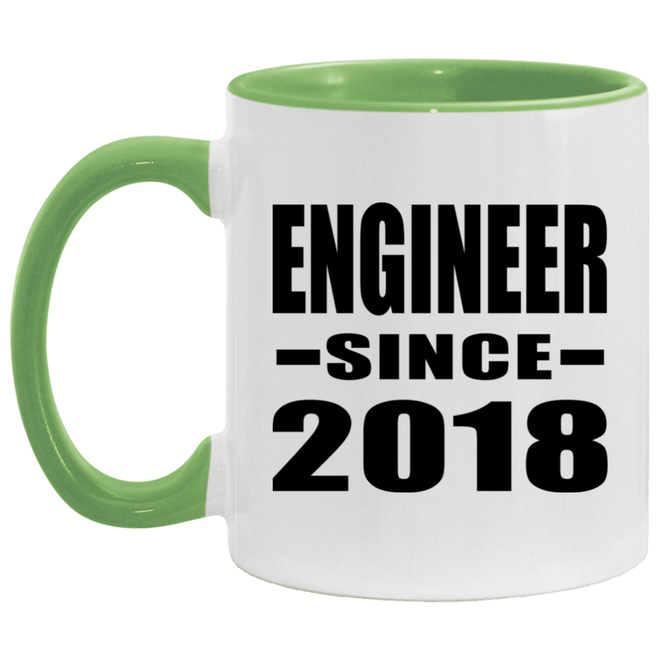 Engineer Since 2018 - 11oz Accent Mug Green