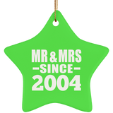 20th Anniversary Mr & Mrs Since 2004 - Star Ornament