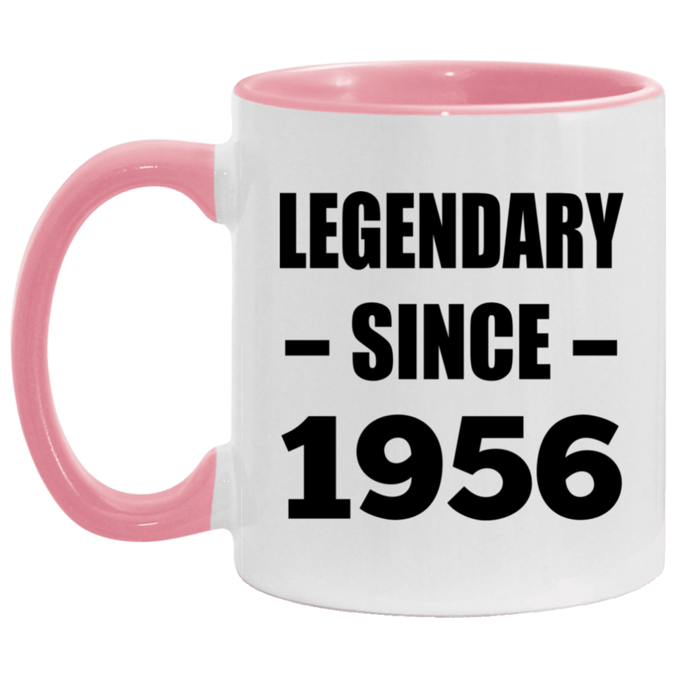 68th Birthday Legendary Since 1956 - 11oz Accent Mug Pink