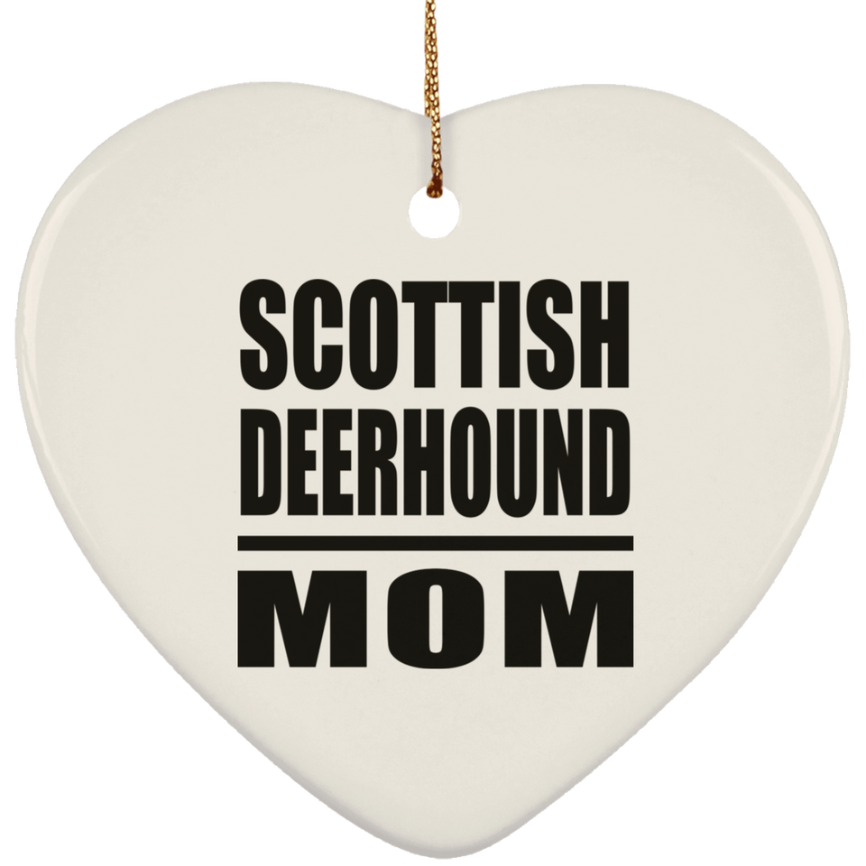 Scottish Deerhound Mom - Heart Ornament