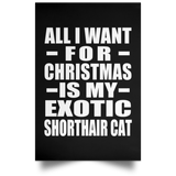 All I Want For Christmas Is My Exotic Shorthair Cat - Poster Portrait