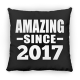 7th Birthday Amazing Since 2017 - Throw Pillow Black