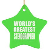 World's Greatest Stenographer - Star Ornament