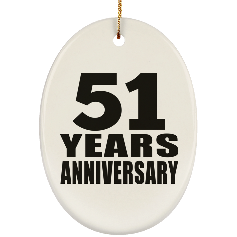 51st Anniversary 51 Years - Oval Ornament