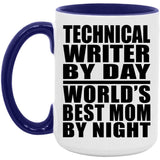 Technical Writer By Day World's Best Mom By Night - 15oz Accent Mug Purple